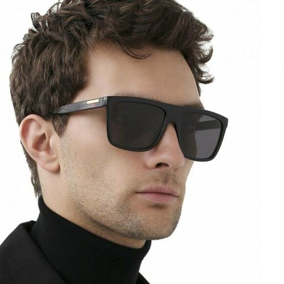 NEW Gucci GG0748S 001 Black Gray Rectangle Unisex Sunglasses main image 4